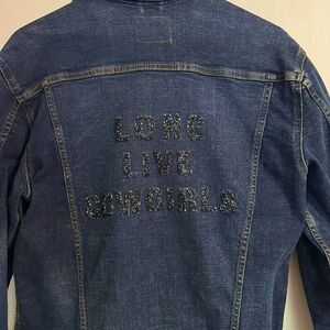 Custom Denim Jacket Long Love Cowgirls Size Large